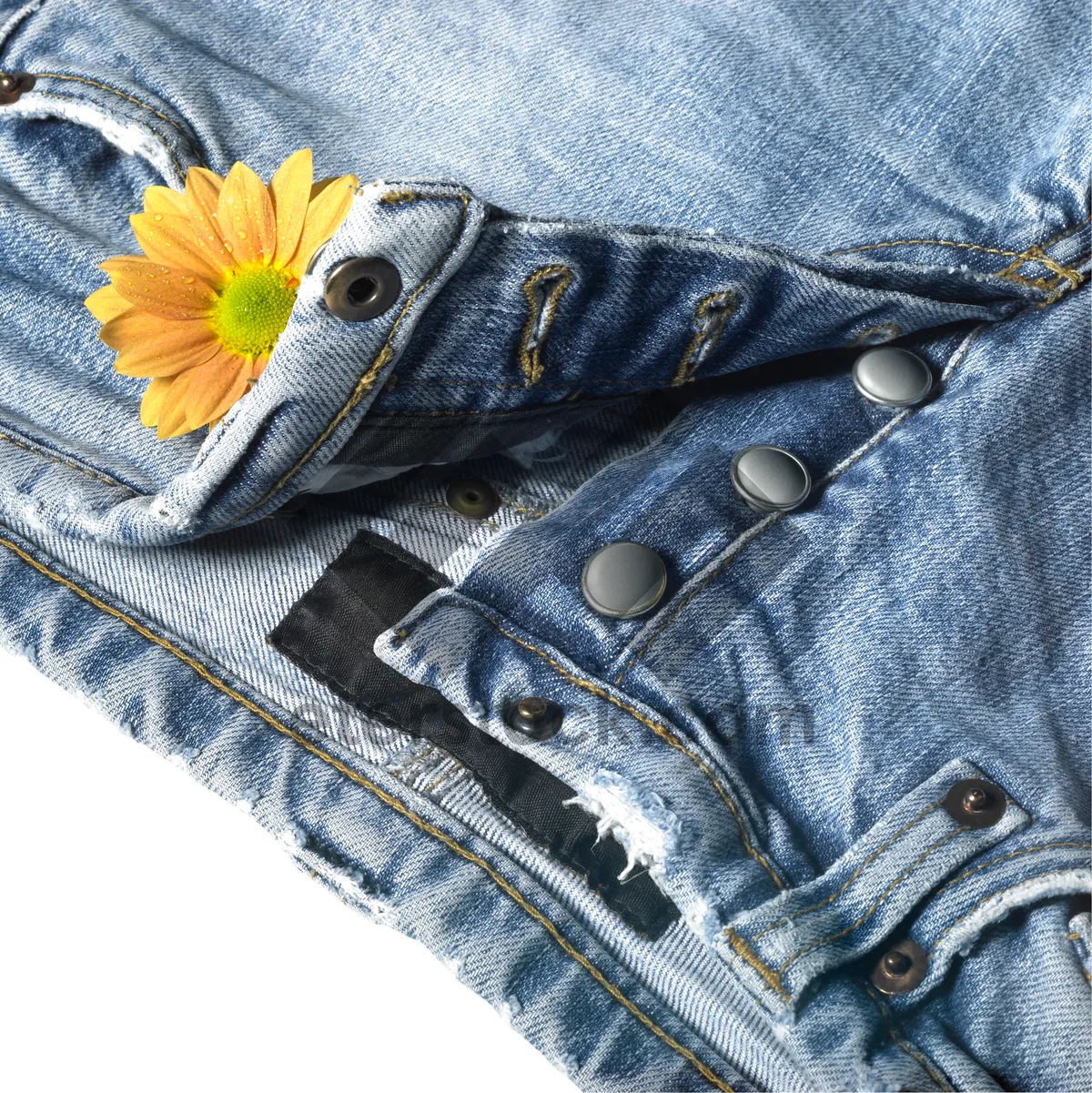 Picture of Denim jeans with stitched pocket detail.