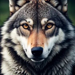 Majestic Timber Wolf with Piercing Eyes
