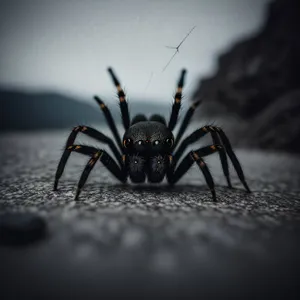 Creepy Black Widow Spider Close-up