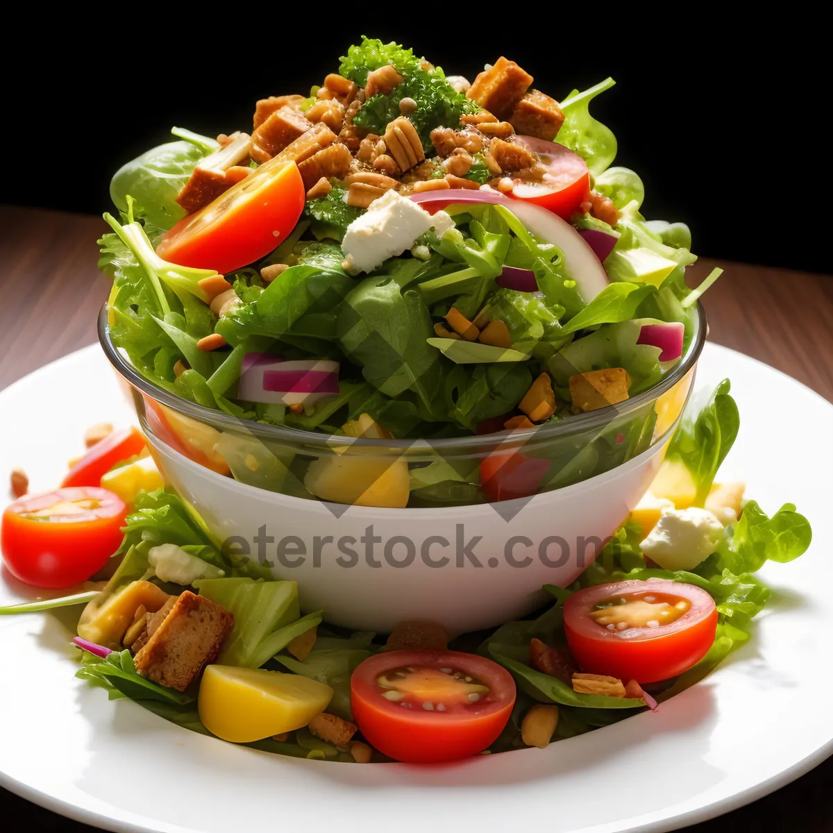 Picture of Fresh and Delicious Vegetable Salad with Green Peas