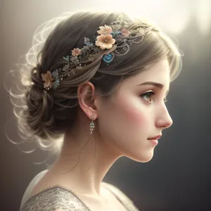 Fashionable Portrait: Attractive Princess with Elegant Hairstyle