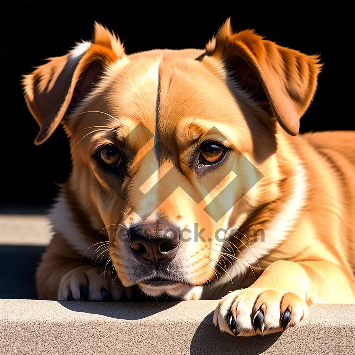 Picture of Playful Purebred Canine with Tennis Ball