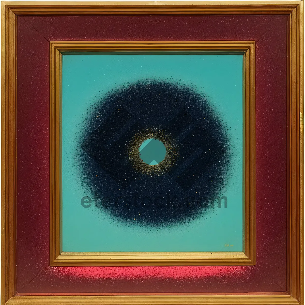 Picture of Vintage wooden ornate frame in empty gallery space.