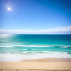 Serene Beachscape Under Golden Sunset