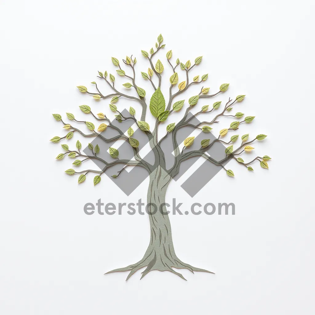 Picture of Floral Tree Branch Silhouette for Summer Garden Decoration