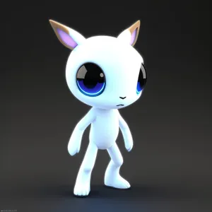 3D Cartoon Render of Man as Bunny Person