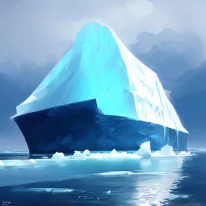 Serene Arctic Waters: Majestic Iceberg in the Ocean