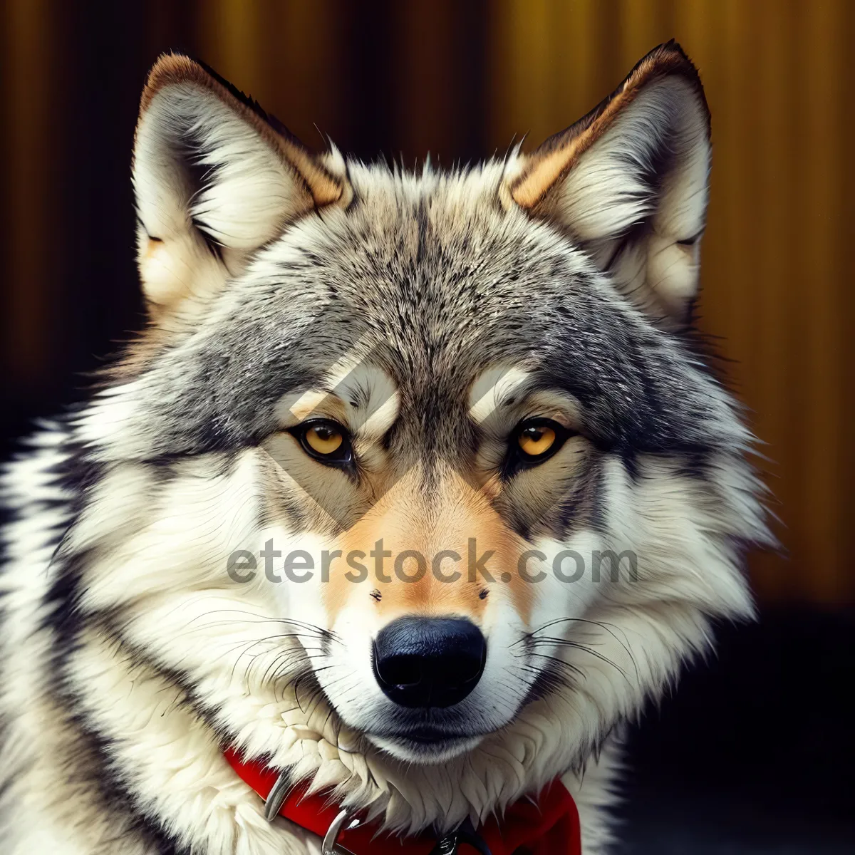 Picture of Majestic Timber Wolf: Wild Canine With Piercing Eyes