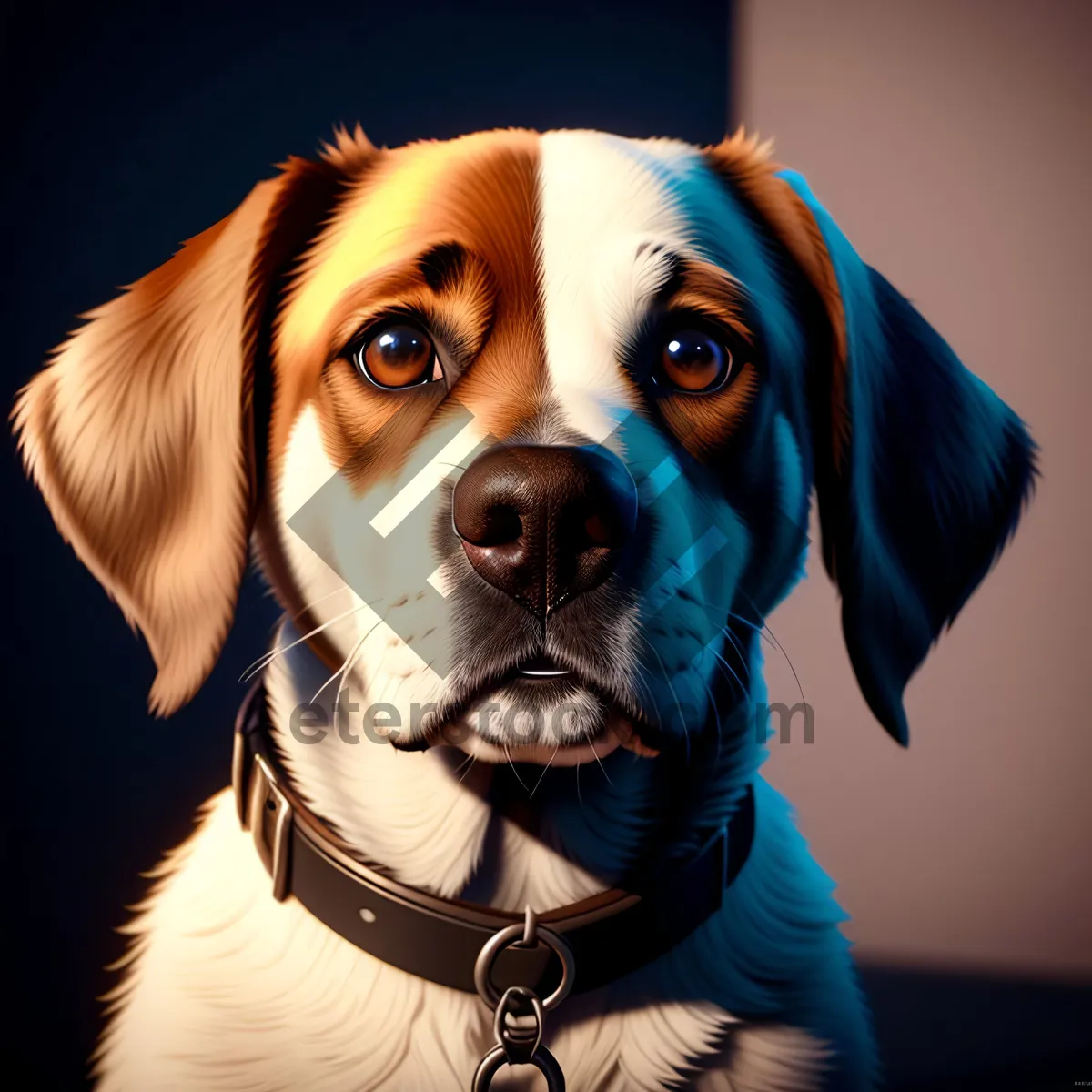 Picture of Adorable Dalmatian Puppy in Studio Portrait