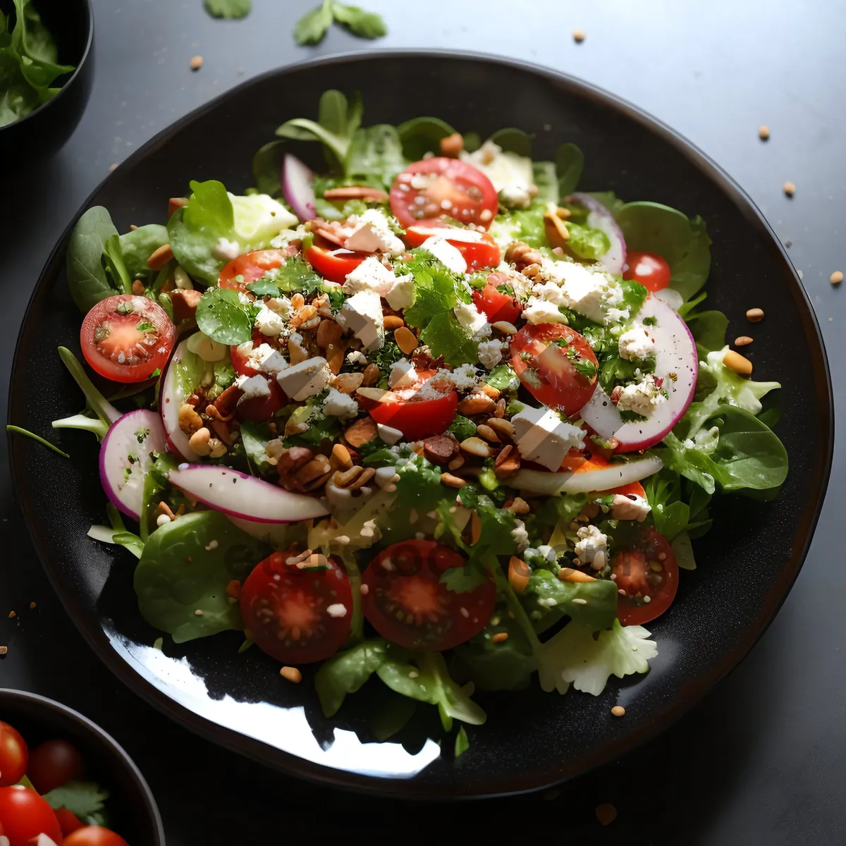 Picture of Fresh Vegetable Gourmet Salad with Delicious Dressing