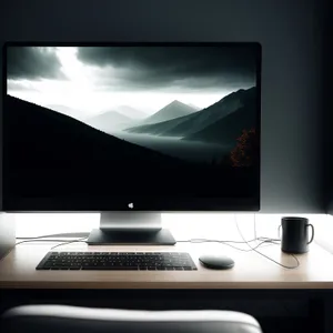 Modern Desktop Computer with Wide Screen Display