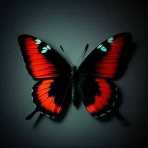 Vibrant Butterfly Wing in Orange and Black