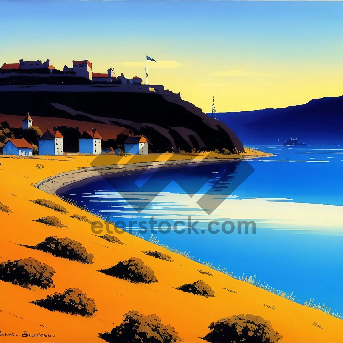 Picture of Tropical sunset beach getaway paradise vacation view sunrise wave