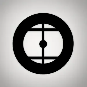 Black 3D Clock Icon Button