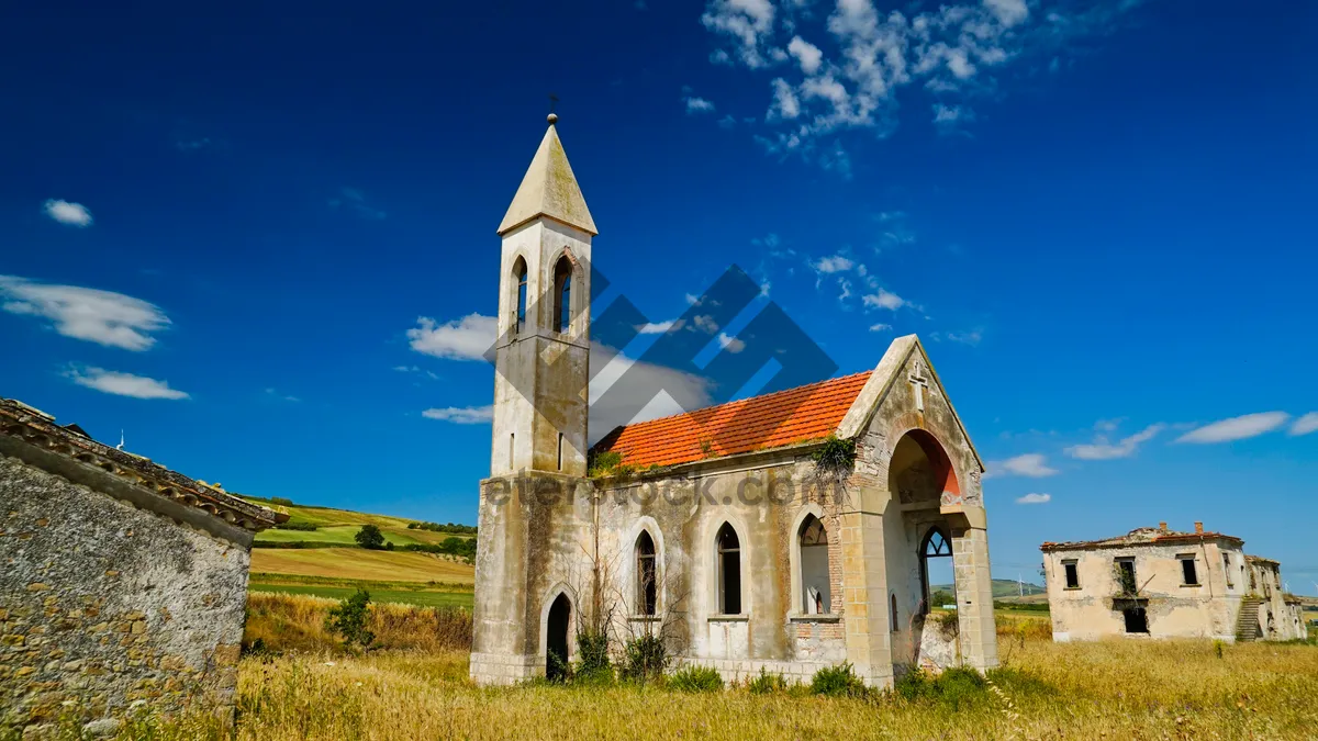 Picture of Historic Orthodox Cathedral Tower in Ancient City Skyline