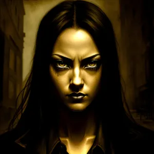 Mysterious Seduction: Stylish Black Mask and Attractive Lady