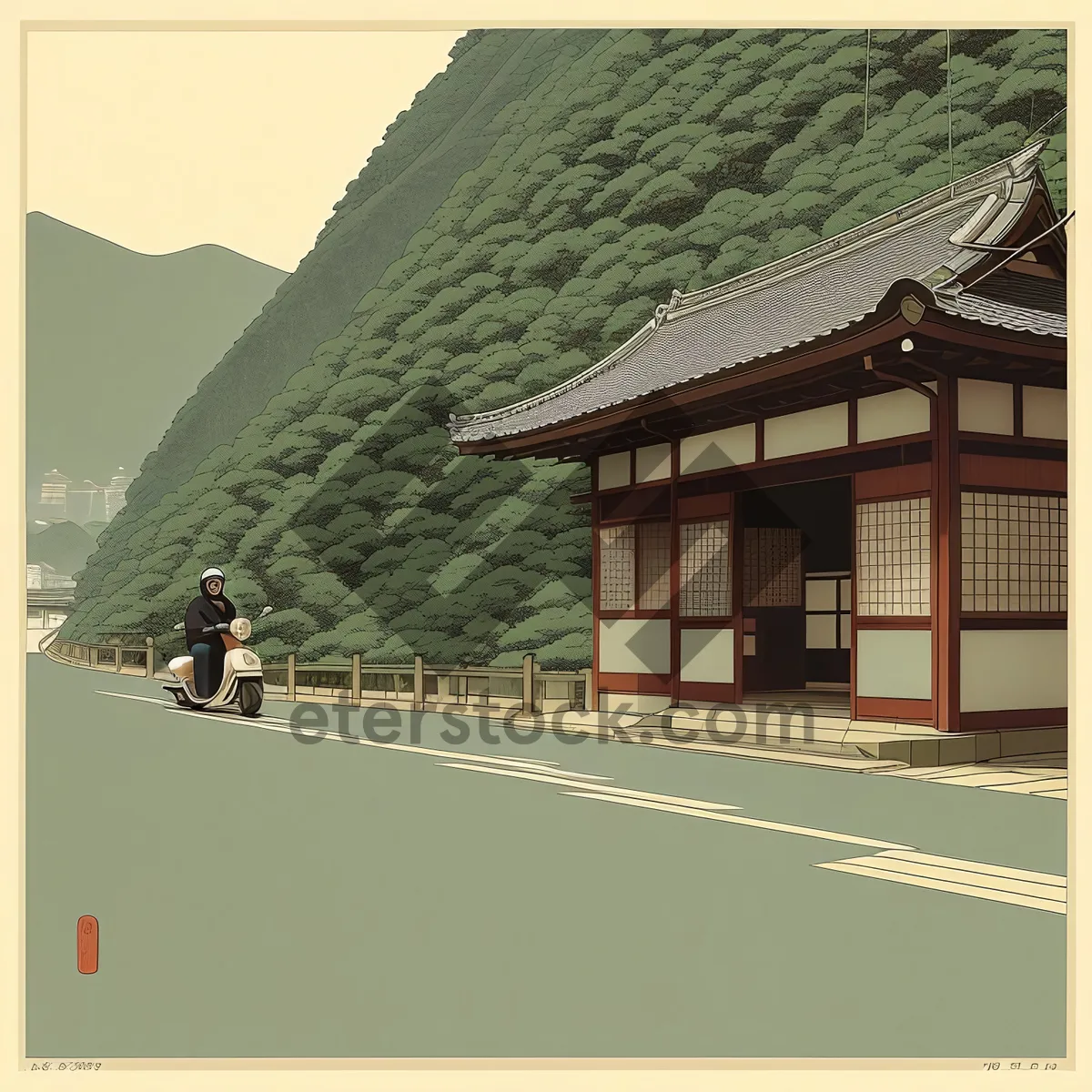 Picture of Thatched Roof House Amidst Rural Village Setting.