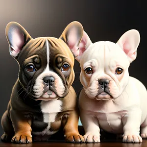 Charming Bulldog Puppy Captured in Studio Portrait