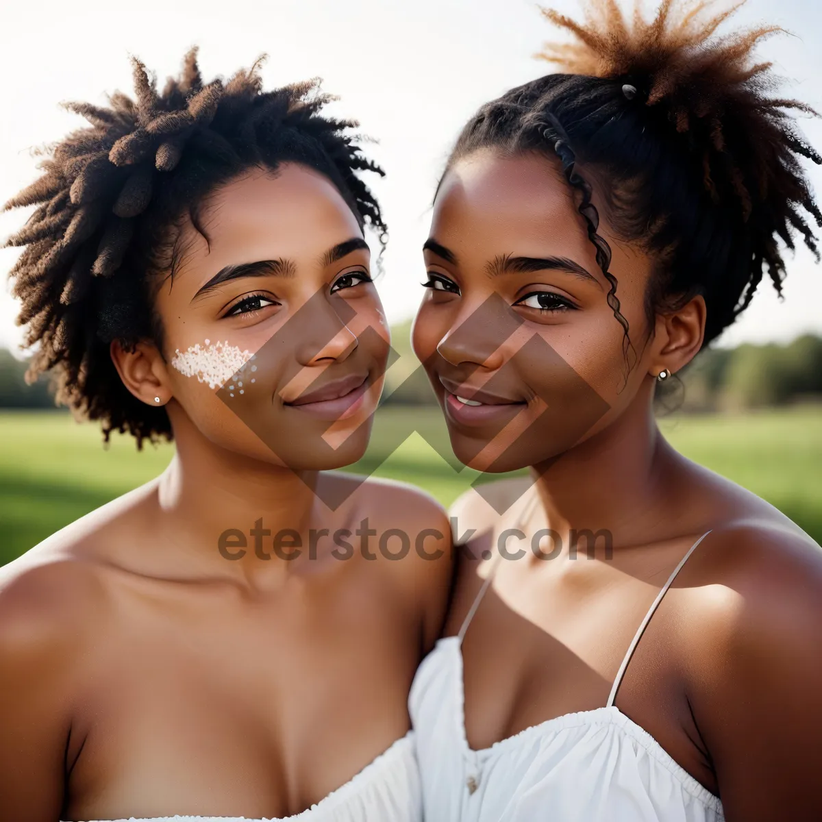 Picture of Happy Couple Embracing in Summer Sunshine