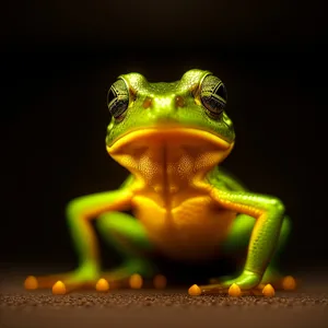 Vibrant-eyed Chameleon Frog Perched on Tree