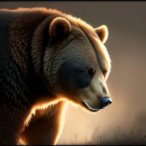 Wild Brown Bear in Zoo - Majestic Predator