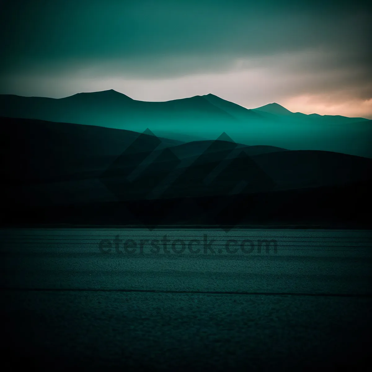 Picture of Vibrant Sunset over Rural Meadow with Clouds