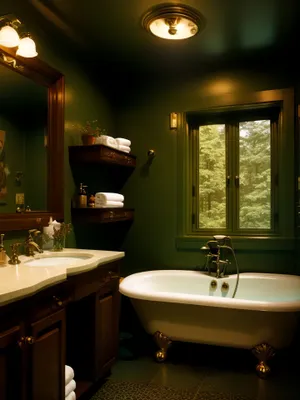 Modern luxury bathroom with stylish sink and clean tiles.