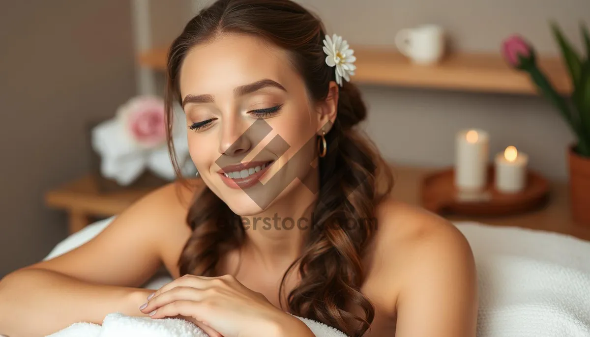 Picture of Sexy fashion model with alluring smile posing seductively.
