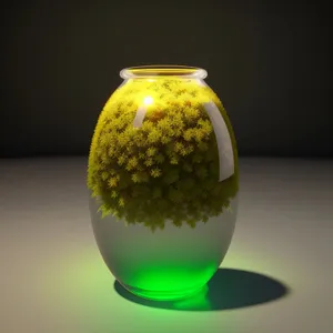 Golden Honey Jar on Glass Table