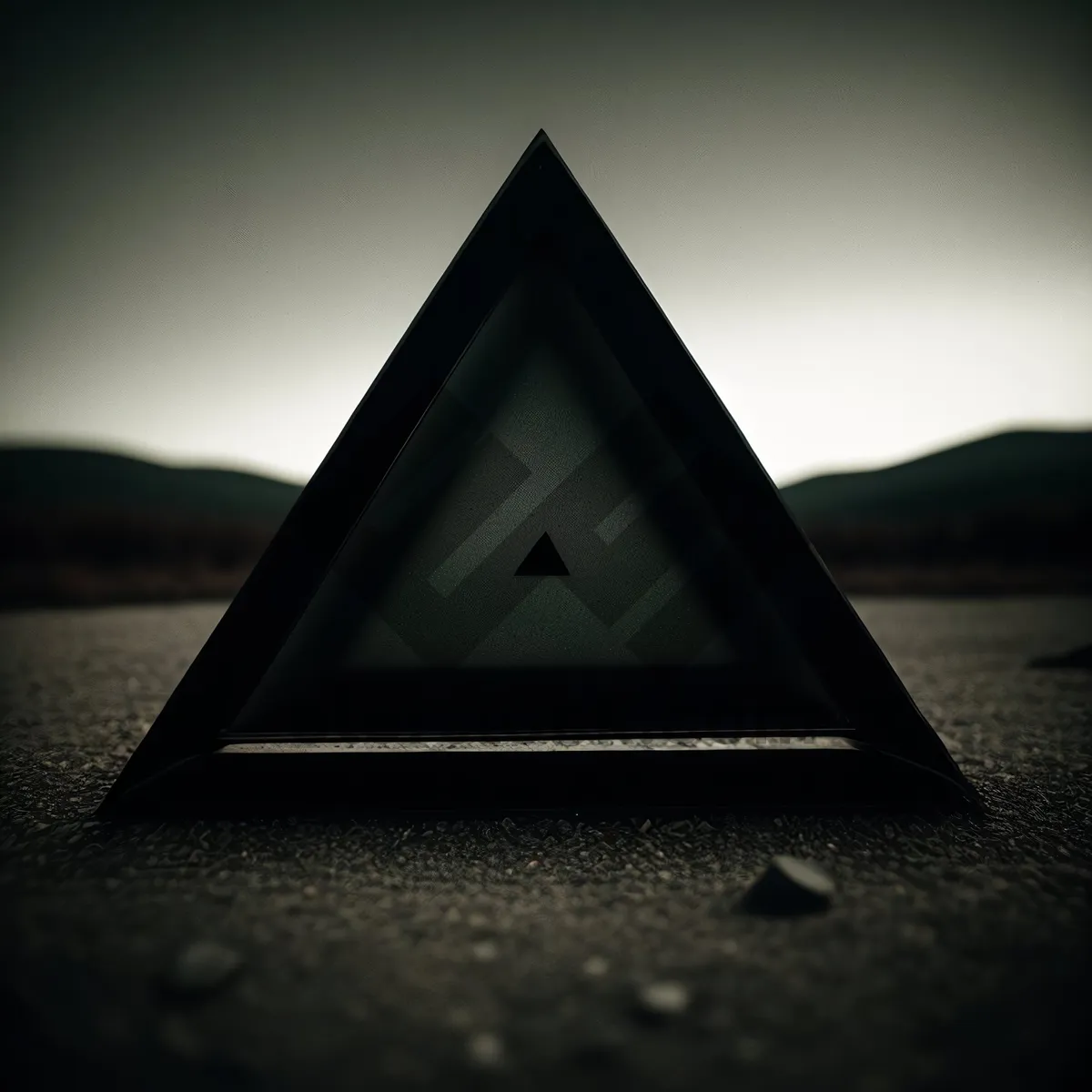 Picture of Caution: Road Warning Sign with Sundial Symbol