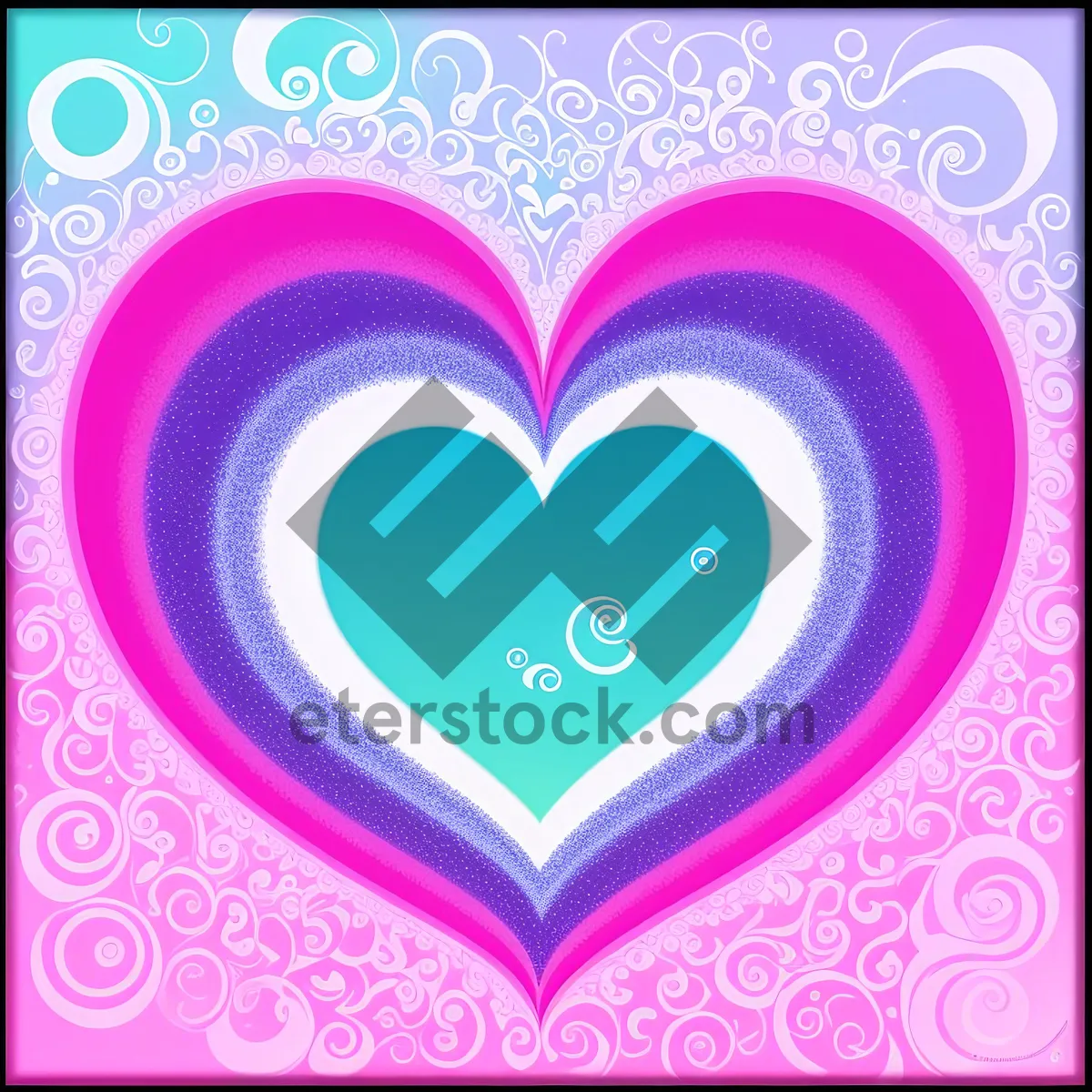 Picture of Love and Hearts - Colorful Tracery Design