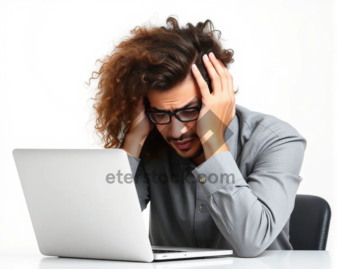 Picture of Confident Businesswoman Smiling with Laptop in Office