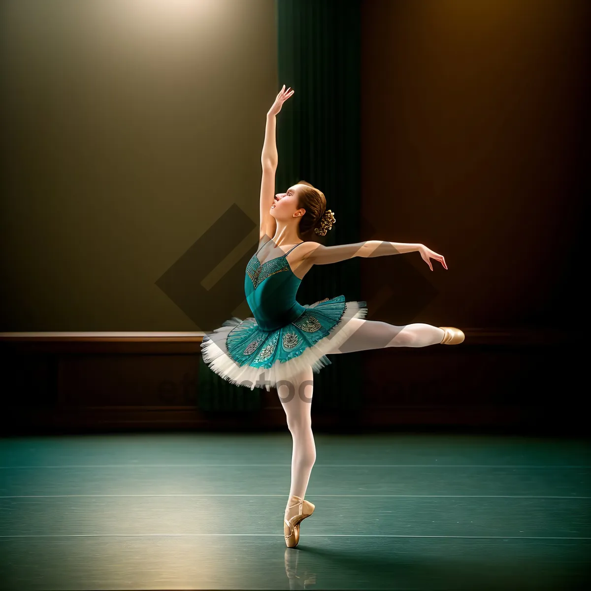 Picture of Graceful Performer Strikes Pose in Dance Studio