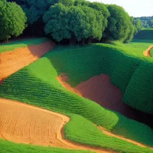 Green Lawn with Towel