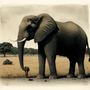 Wild Safari Elephant Herd Drinking in National Park