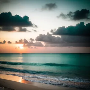 Sunset Horizon at Tropical Beach