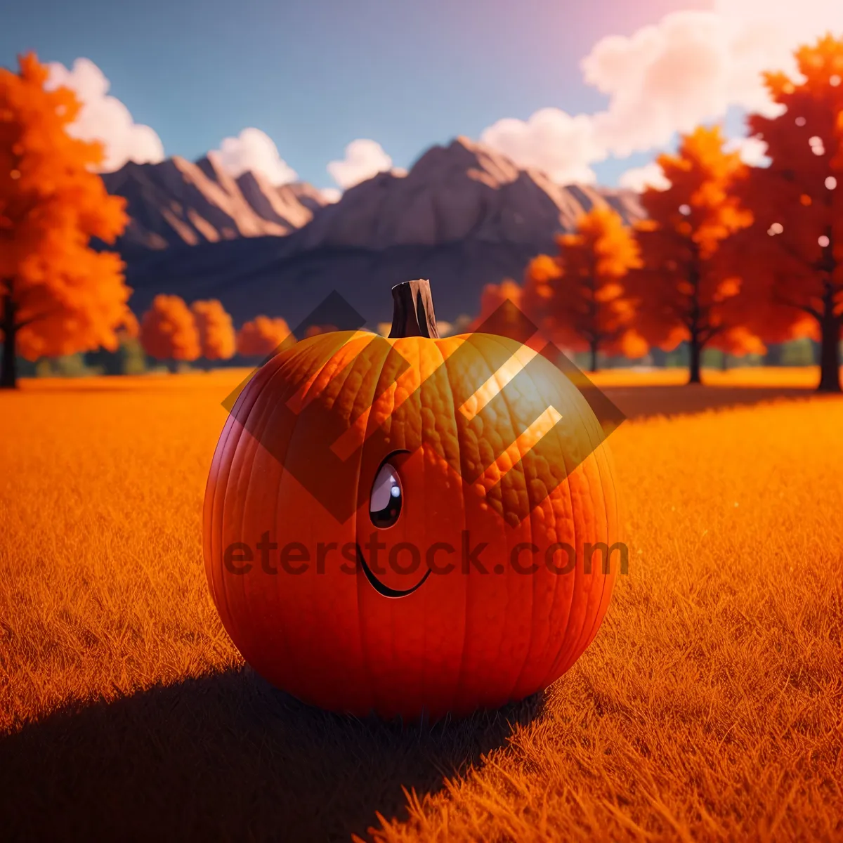 Picture of Autumn Harvest: Festive Pumpkin Lantern Decoration