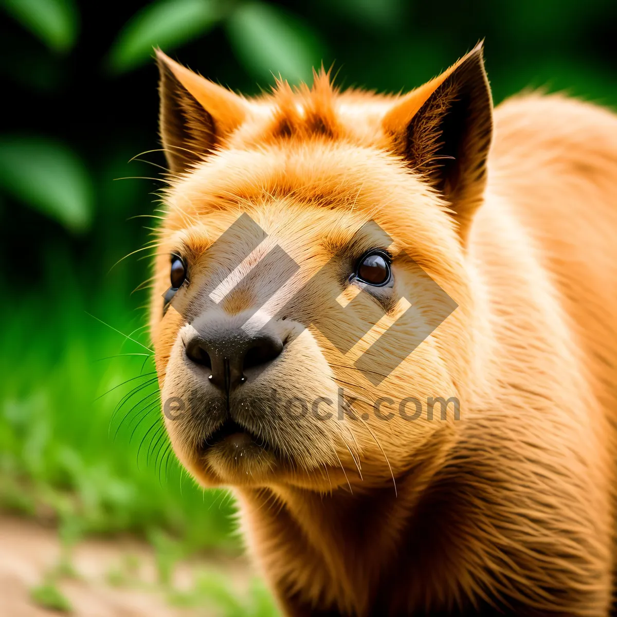 Picture of Wild Brown Lion Mane in Grass