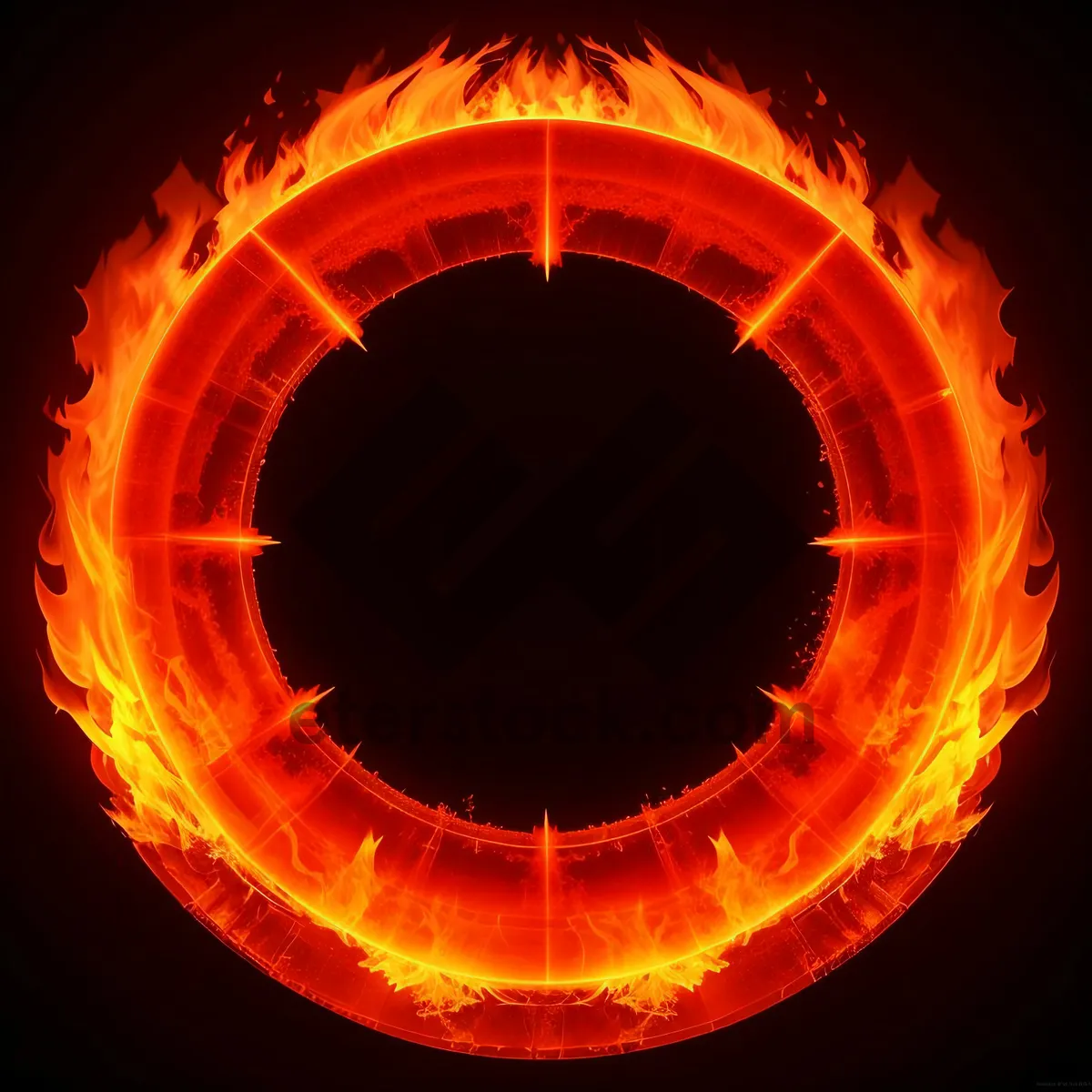 Picture of Blazing Star: Dynamic Fire-filled Graphic Design