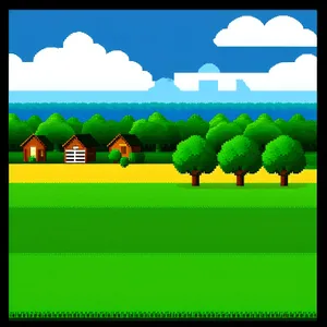Vibrant Rural Landscape Under Clear Skies