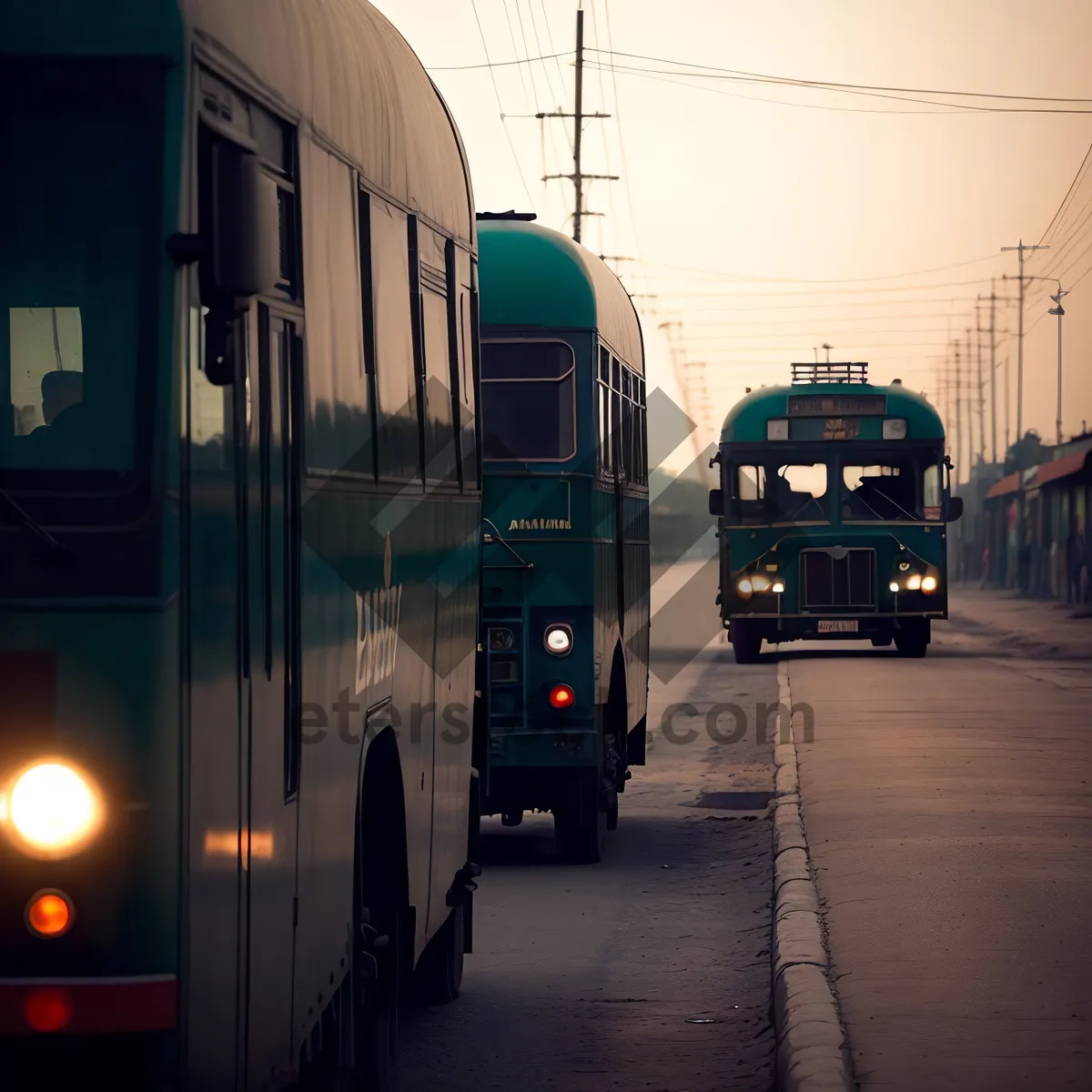 Picture of Urban Transportation Hub: Roads, Trains, and Buses