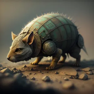 Wildlife Armadillo - Slow-moving Mammal with Protective Shell