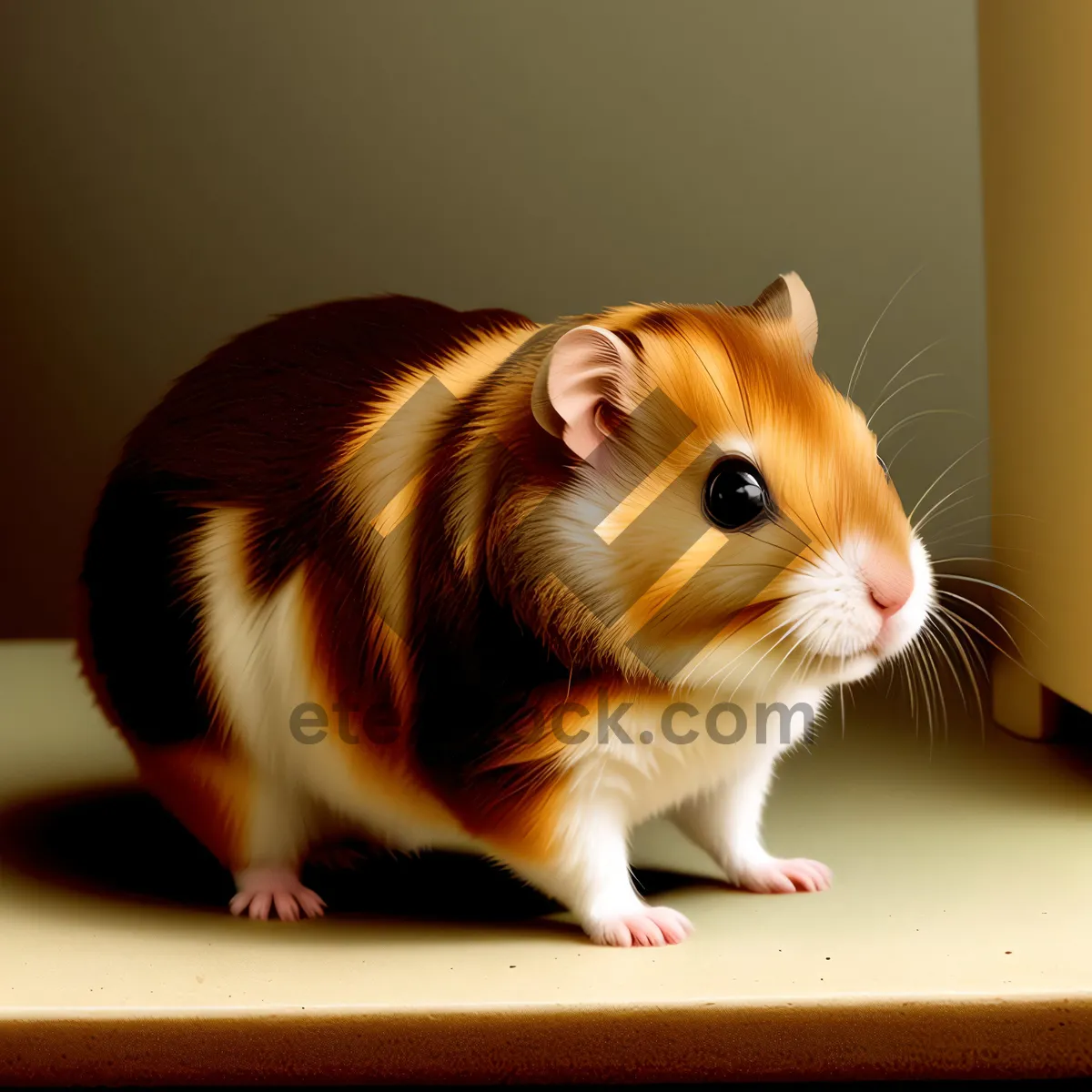 Picture of Furry Friends: Adorable Guinea Pig and Kitten