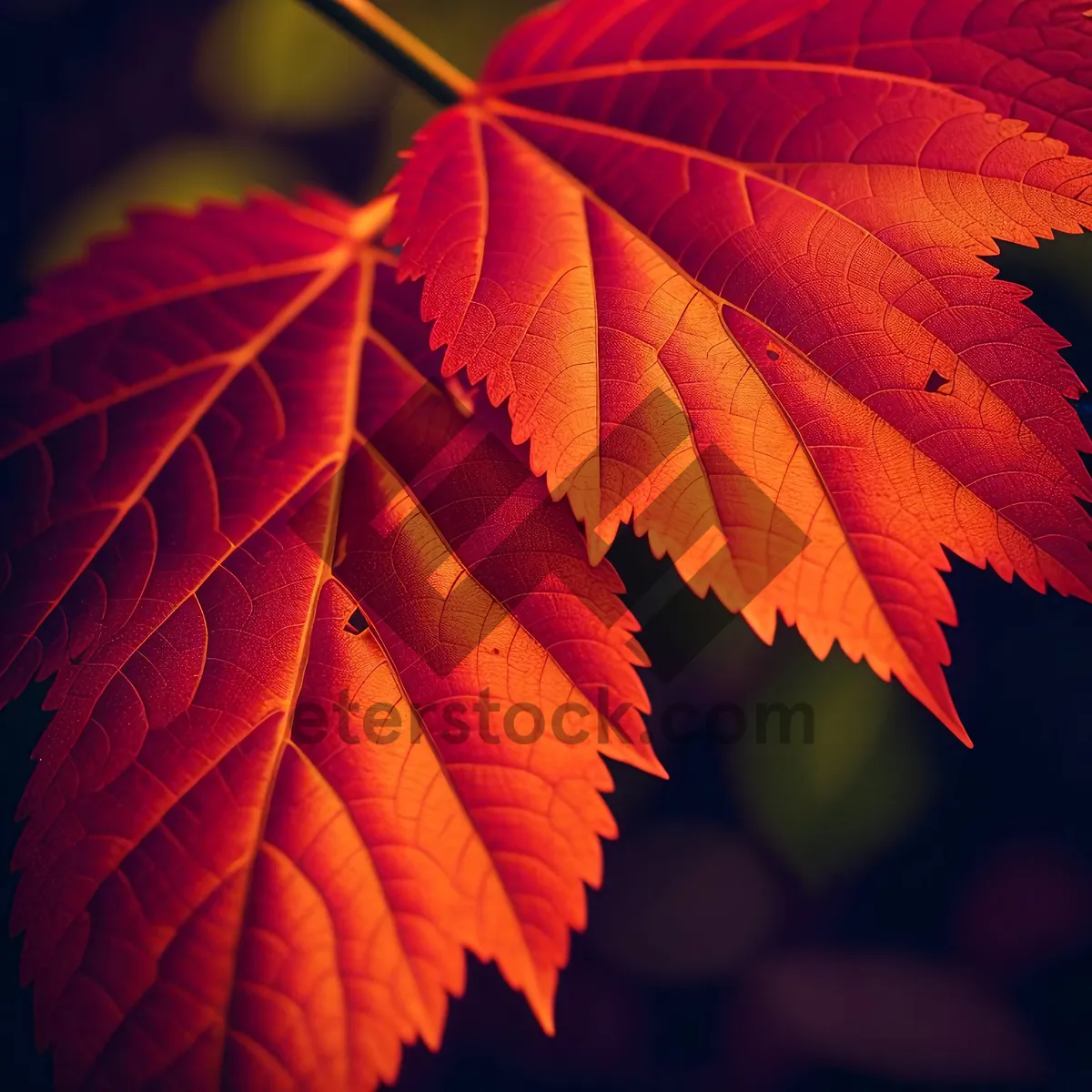 Picture of Vibrant Autumn Leaves in Forest