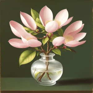 Summer magnolia blossom in vibrant pink