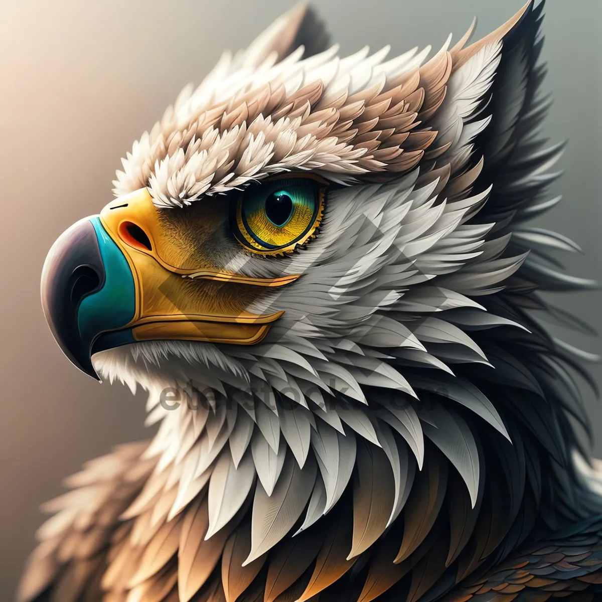 Picture of Wild Hunter: Majestic Bald Eagle with Piercing Yellow Eyes