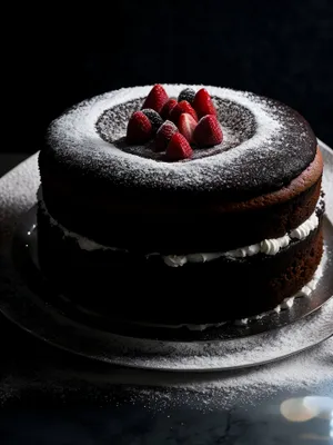 Delectable Japanese Chocolate Berry Cake with Fresh Cream