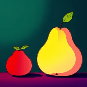 Fruit Icon Set: Cartoon Tulip Symbol Design.