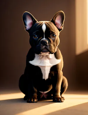 Cute Brown Terrier Puppy with Wrinkles