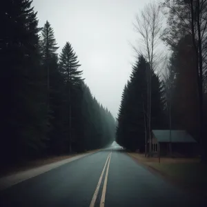 Speeding Through Scenic Highway Under Cloudy Sky